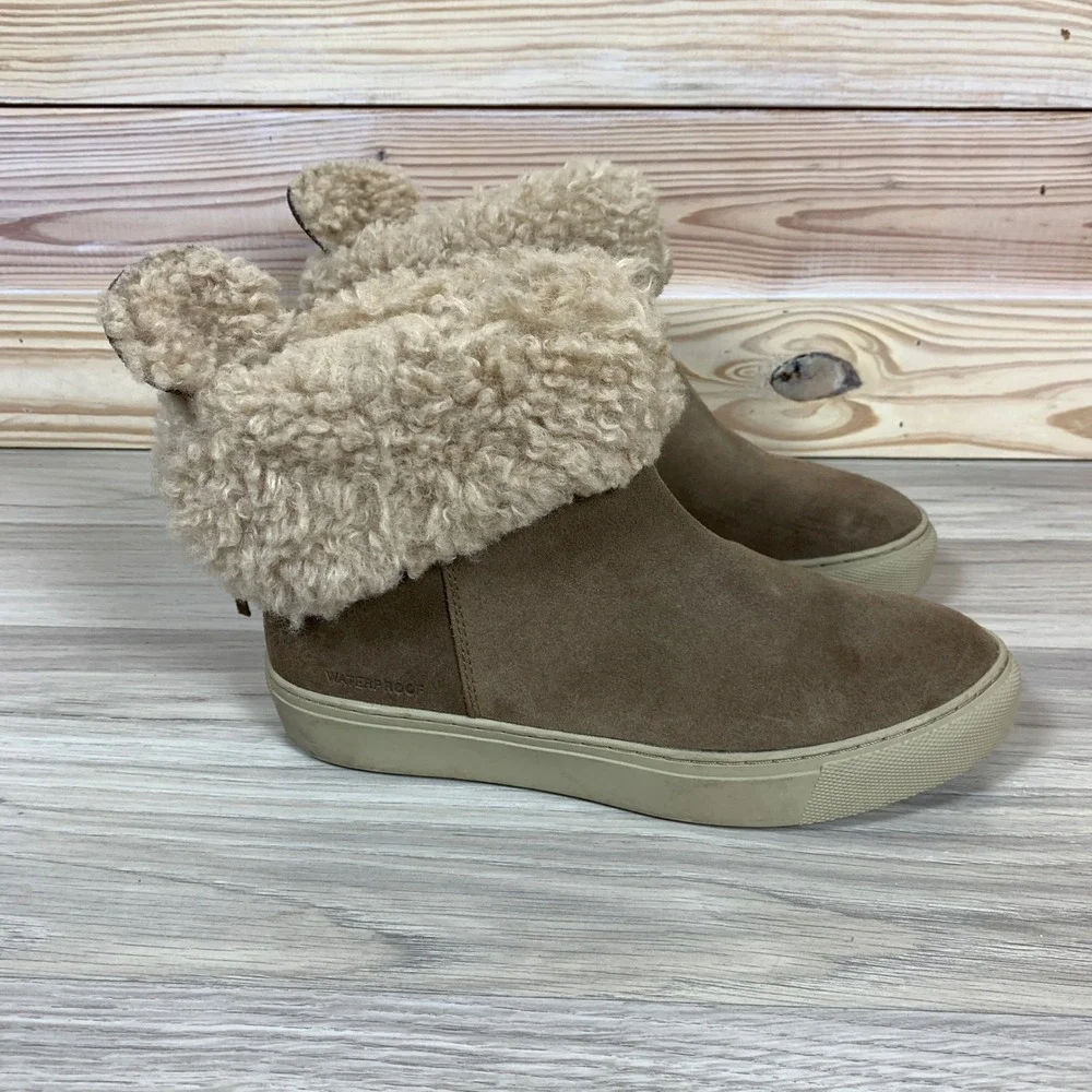 Cougar Devon Ankle‎ Boots Womens 8 Tan Waterproof Suede Shearling Sneaker Boot